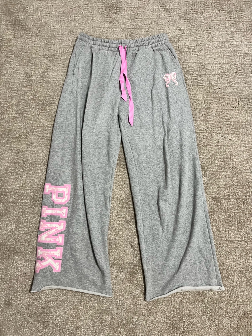 PINK Victoria’s Secret x LoveShackFancy Collab Wide Leg Sweatpants